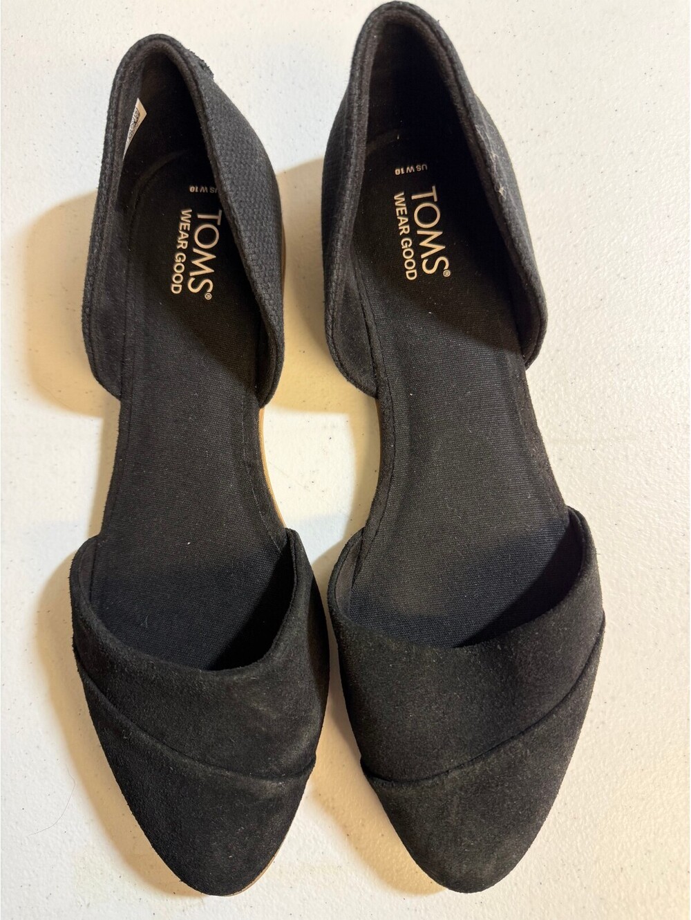 TOMS Women's Black D'Orsay Flats Size 10